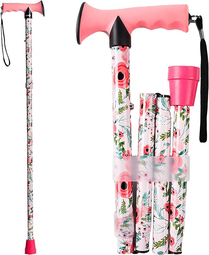 Walking Cane for Men and Women, Foldable Floral
